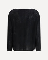 Rib-knit crew-neck Sweater - BLACK | Base Blu
