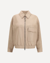 Glossy nappa Jacket with monili - BEIGE | Base Blu