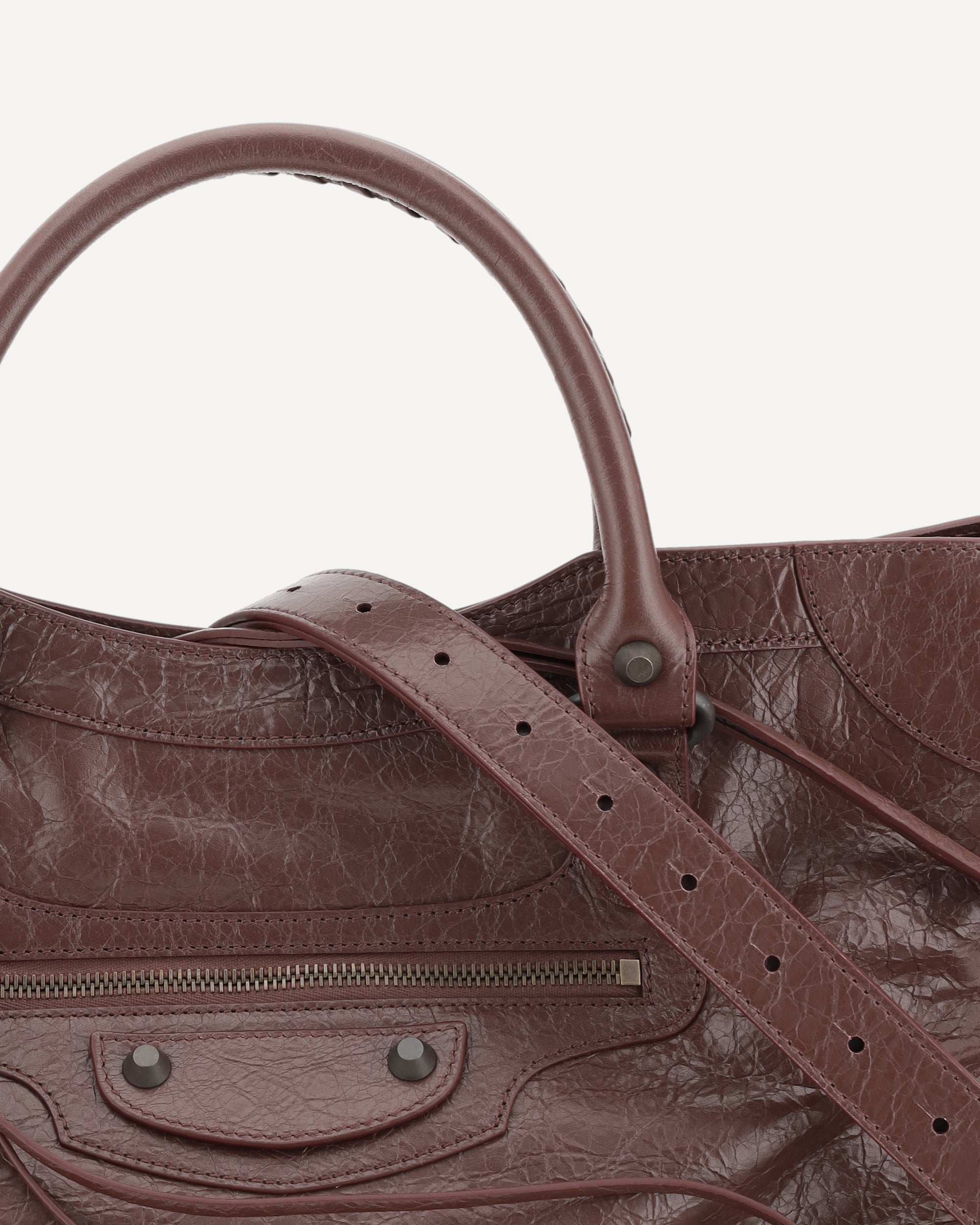 BALENCIAGA Le City medium Shoulder Bag BROWN | Base Blu