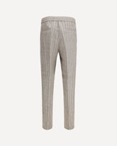Linen pinstriped twill Pants - BEIGE | Base Blu