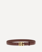 Calfskin Belt with DG logo - BORDEAUX | Base Blu