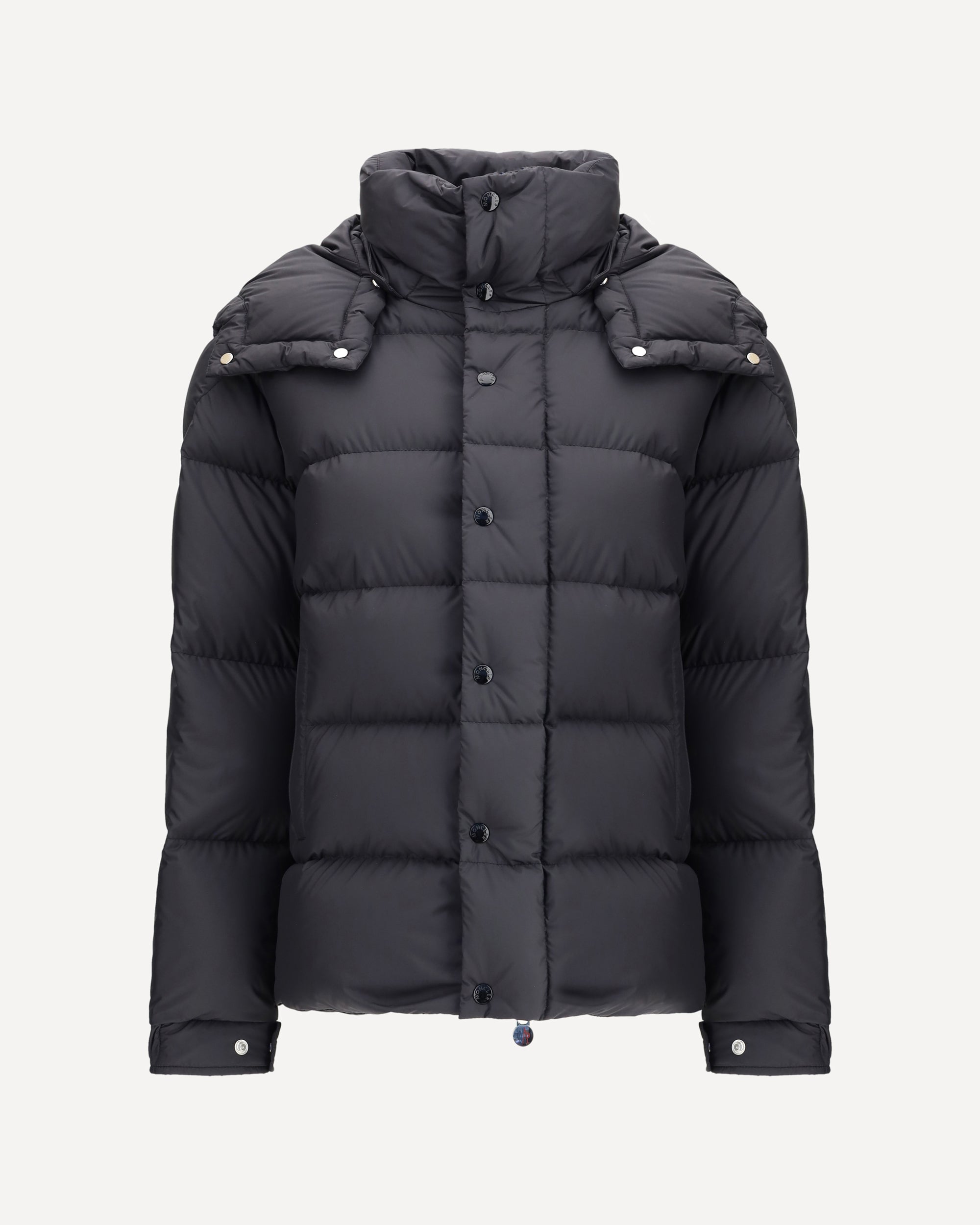 MONCLER Maya 70 hooded short Down Jacket BLACK | Base Blu