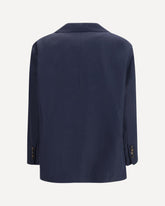 Giacca in twill fluido di viscosa e lino - BLU | Base Blu