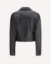 Leather biker Jacket - BLACK | Base Blu