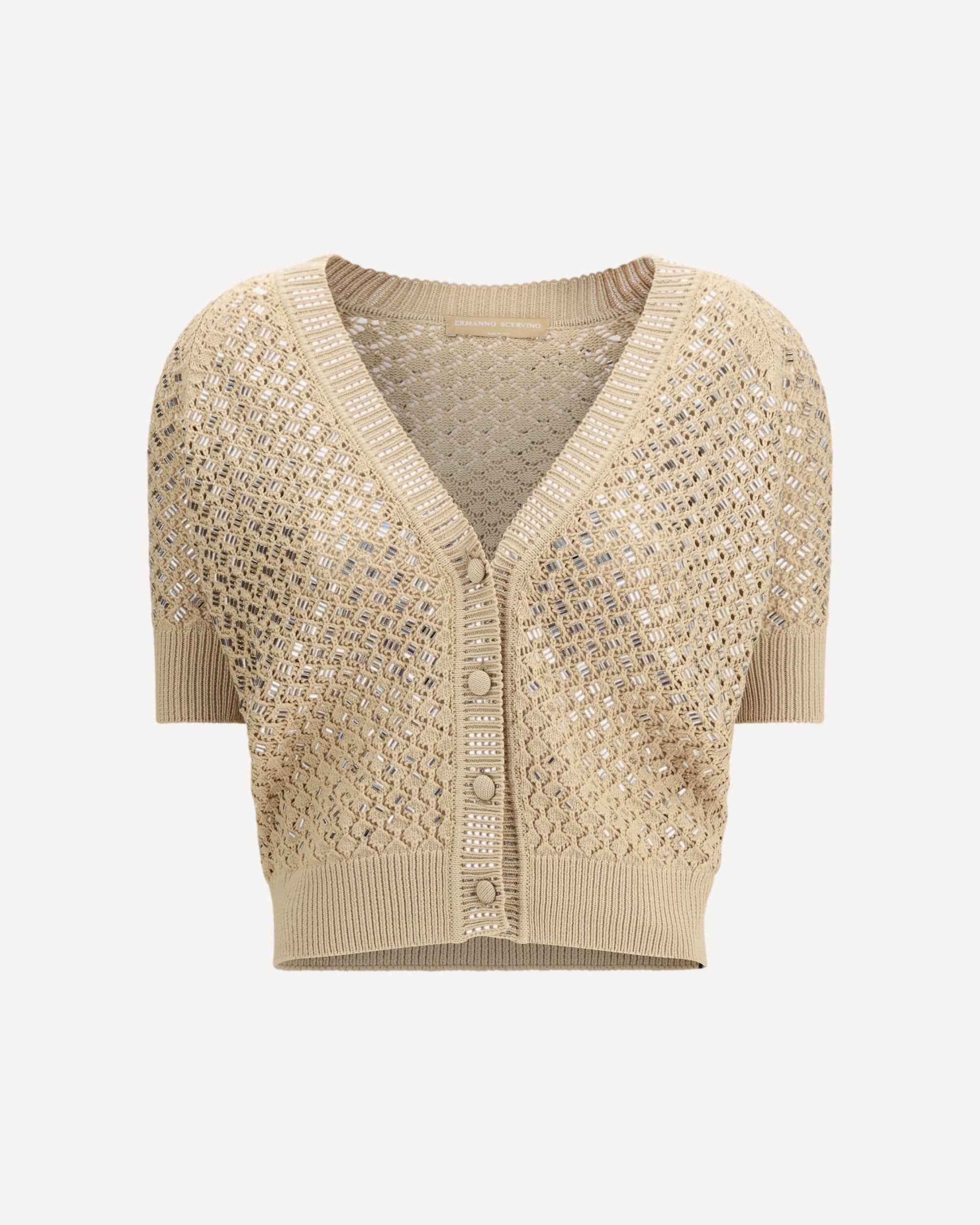 ERMANNO SCERVINO Short-sleeved Cardigan BEIGE | Base Blu