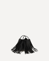 Facet Mini fringe leather Handbag - BLACK | Base Blu
