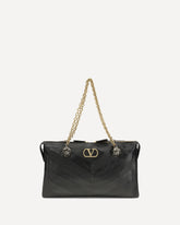 Growl Medium leather Bag - BLACK | Base Blu