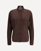 Embellished collar Shirt - BROWN | Base Blu