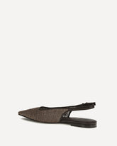 Precious Net Embroidery slingback Ballerinas - BROWN | Base Blu