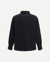 Textured high-neck Jacket - BLACK | Base Blu