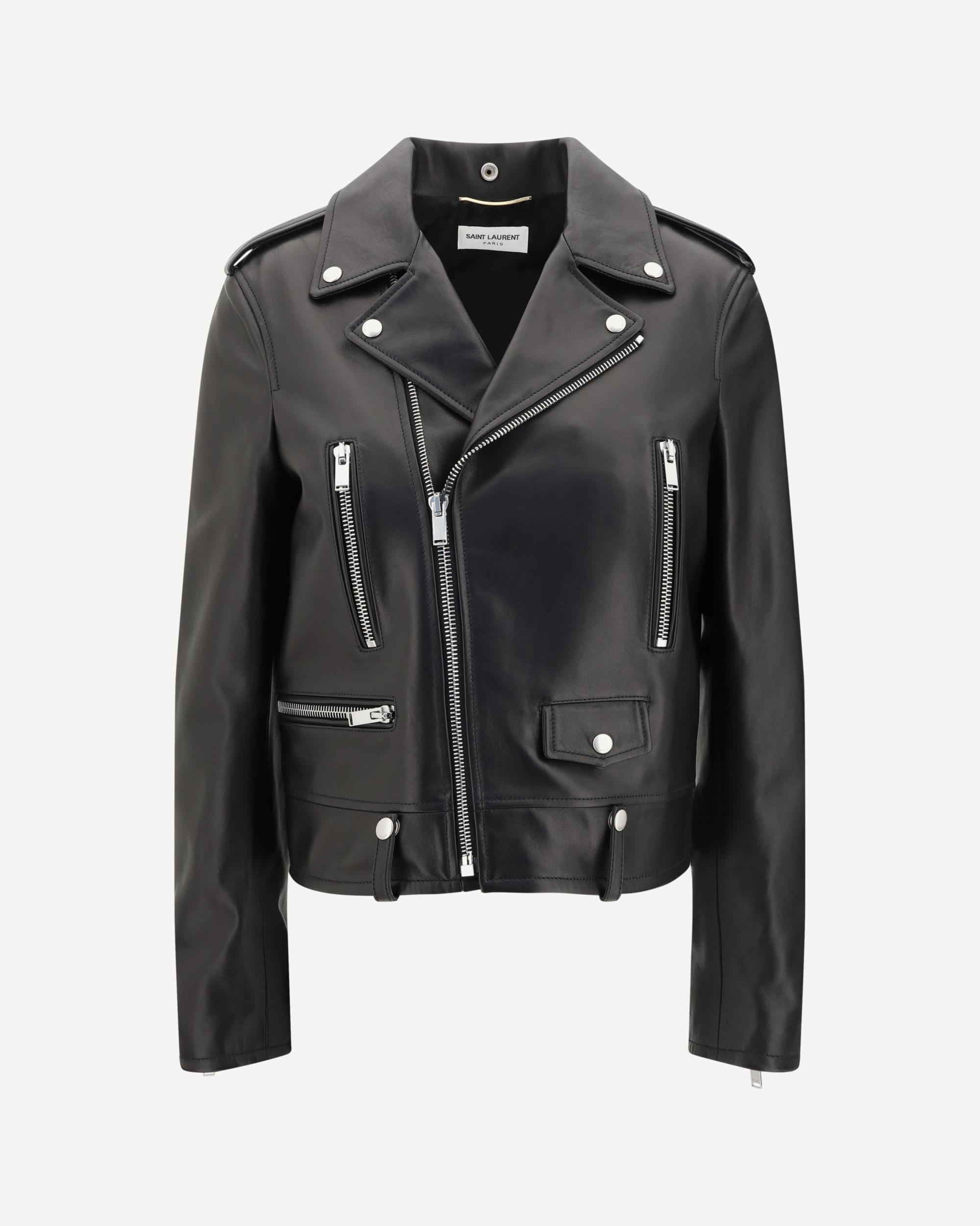 SAINT LAURENT Leather Jacket BLACK | Base Blu