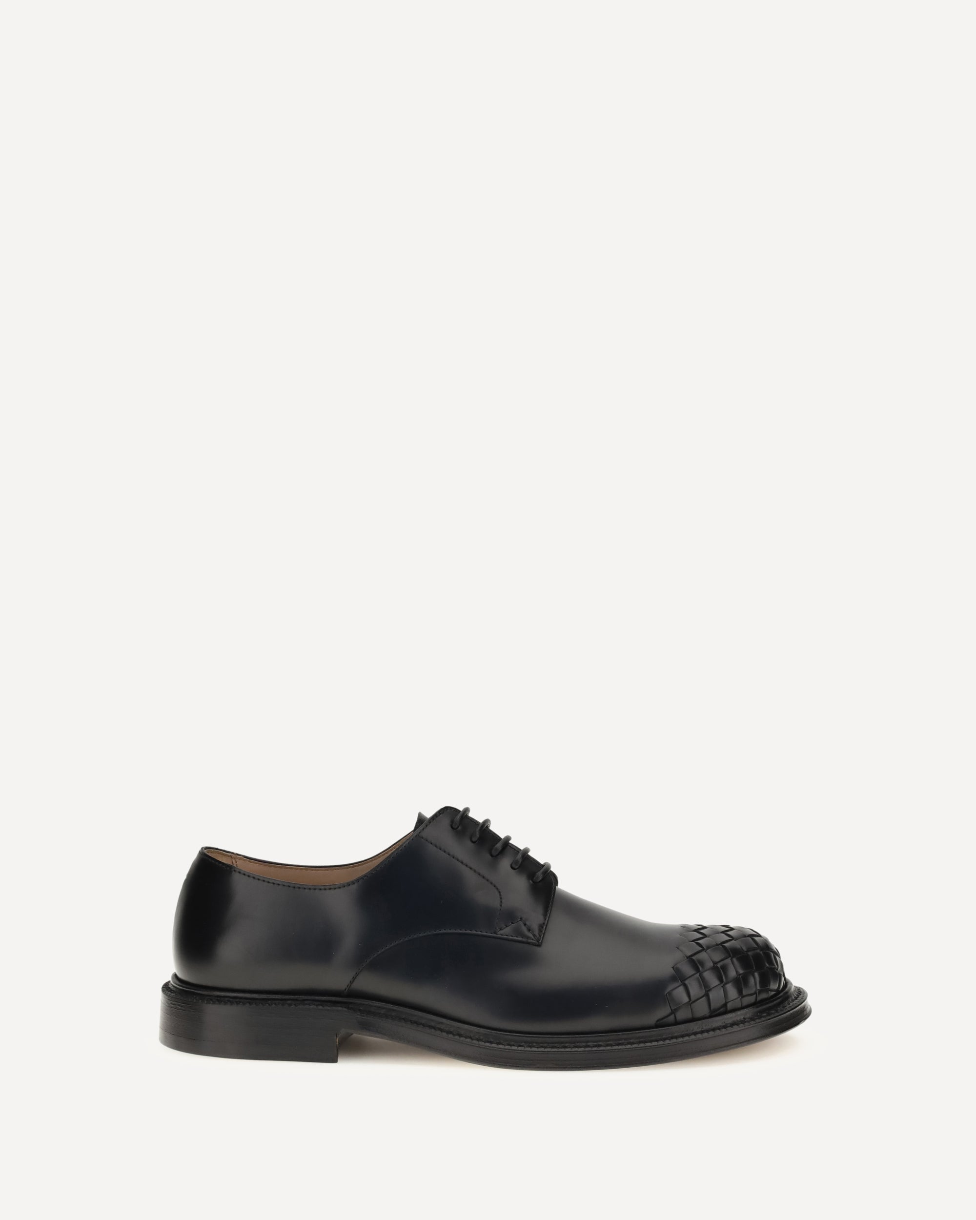 BOTTEGA VENETA Lace-up Shoes with woven-patterned toe BLACK | Base Blu