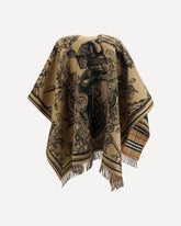 Wool Knight-motif Cape - BEIGE | Base Blu