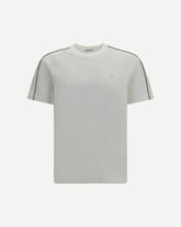 Cotton T-shirt with embroidered logo - WHITE | Base Blu