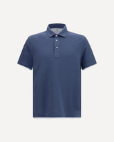 Short-sleeve cotton Polo Shirt - BLUE | Base Blu