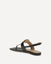 Leather thong Sandals - BLACK | Base Blu