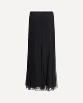 Silk Long Skirt - BLACK | Base Blu