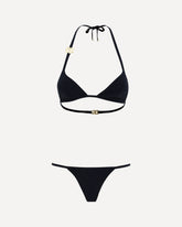 Triangle Bikini with gold plaque - BLACK | Base Blu