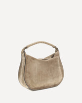 Marcie suede leather Shoulder Bag - BEIGE | Base Blu