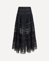 Serza long Skirt in cotton voile - BLACK | Base Blu