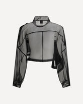 Cropped Jacket with pockets - BLACK | Base Blu