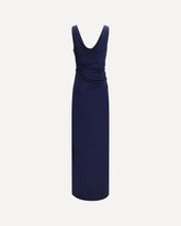 Long Dress in soft viscose jersey - BLUE | Base Blu