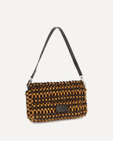 Timmy Shoulder Bag Multi Wood Beads - BROWN | Base Blu