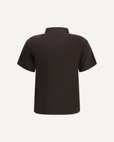 Semi-sheer polo Shirt - BROWN | Base Blu