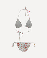 Triangle Bikini with Roselline print - WHITE | Base Blu