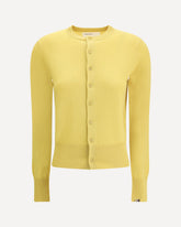 Cardigan in cashmere con scollo a girocollo n°300 Little 2 - GIALLO | Base Blu