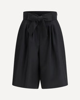 Bow-detail Bermuda Shorts - BLACK | Base Blu