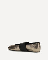Sliced Square Ballerinas in textured leather - GOLD | Base Blu