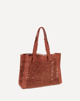 East-West Summer Banana raffia Tote Bag - BROWN | Base Blu