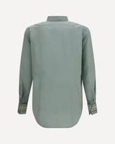 Cotton Shirt with a worn-in effect - GREEN | Base Blu