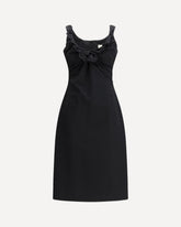 Sleeveless Dress with a draped neckline - BLACK | Base Blu