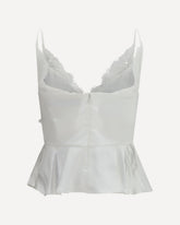 Cropped Top with lace inserts - WHITE | Base Blu