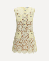 Fine lace mini Dress - YELLOW | Base Blu