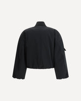 Light Twill Oversized Short Bomber Jacke - BLACK | Base Blu