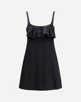 Mini Dress in washed technical satin - BLACK | Base Blu