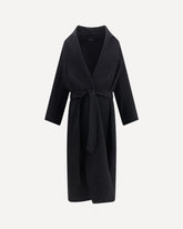 Long Coat with belt at the waist - BLACK | Base Blu