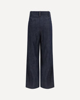 Denim effect twill wide Pants - BLUE | Base Blu