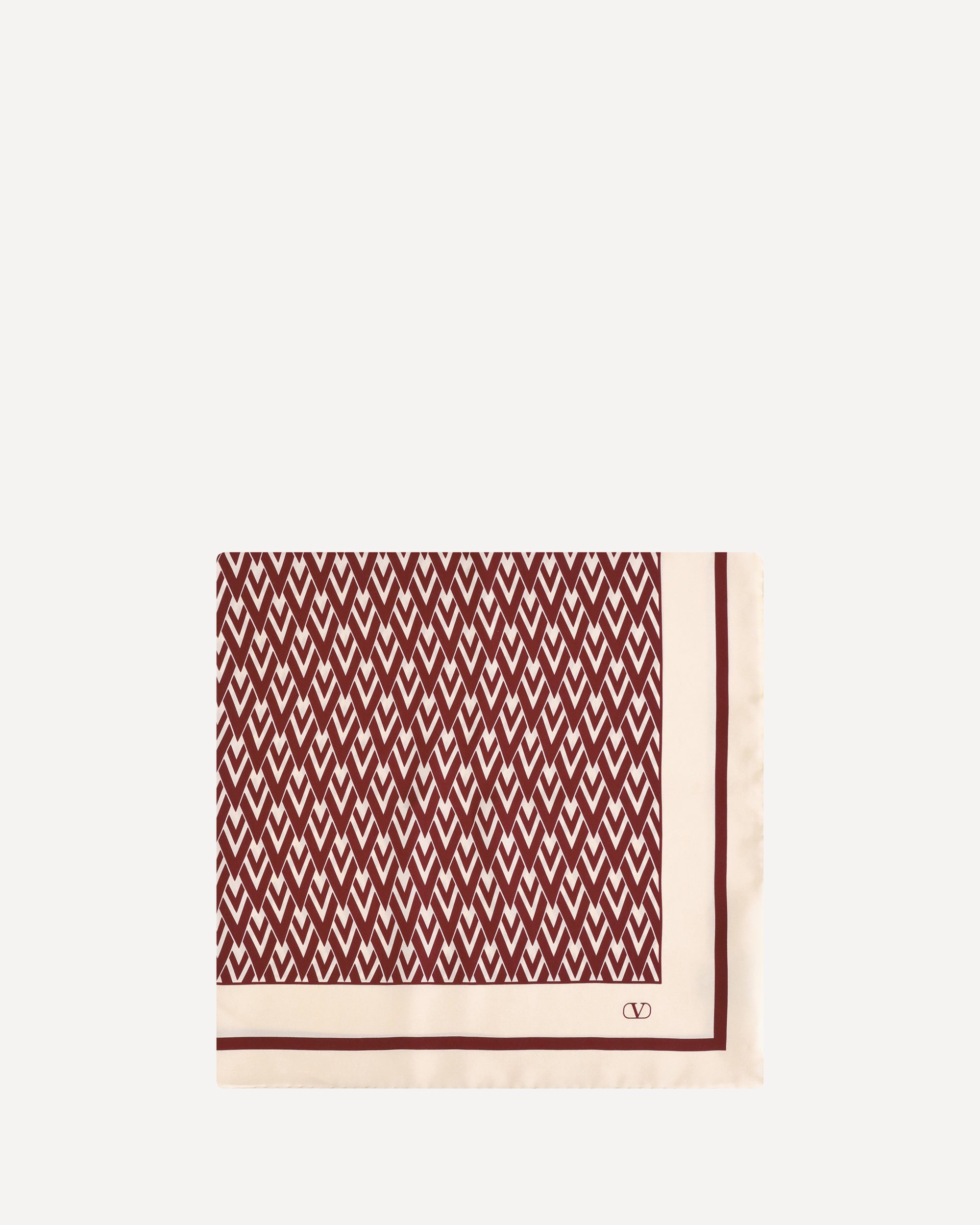 VALENTINO GARAVANI Toute la V silk Scarf RED | Base Blu