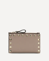 Rockstud zip Card Holder - BEIGE | Base Blu
