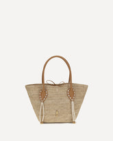 Borsa a Spalla Venus Basket grande in rafia - BEIGE | Base Blu