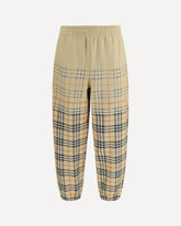 Cotton Sweatpants with a faded check pattern - BEIGE | Base Blu