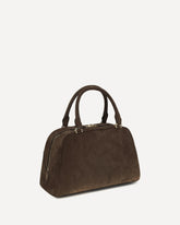 Antigona East-West Soft medium suede Handbag - BROWN | Base Blu