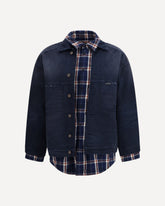 Patched Shirt Jacket - BLUE | Base Blu