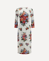 Floral Print Stretch Viscose Dress - MULTICOLOUR | Base Blu