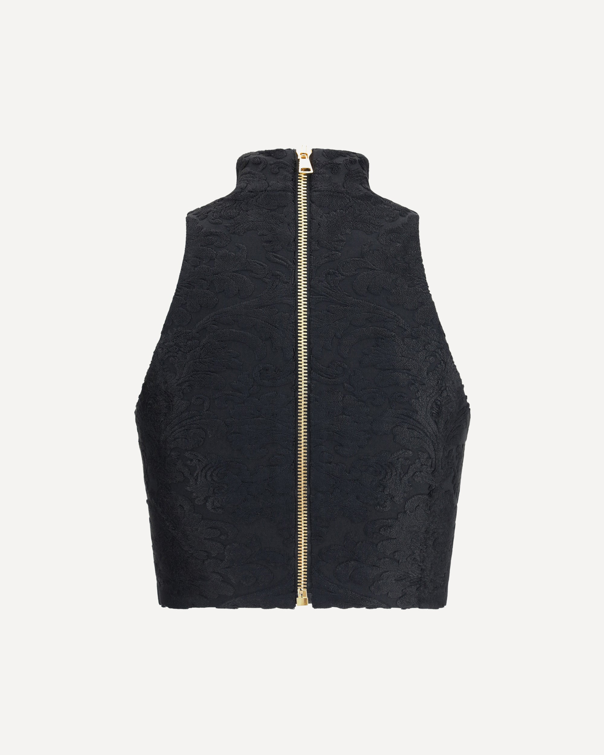 BALMAIN Baroque crop Top BLACK | Base Blu