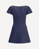 Abito corto con maniche a sbuffo - BLU | Base Blu